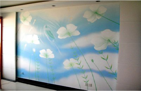  靖江画墙绘怎么画好白云的蓬松感？