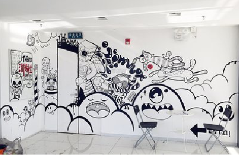  靖江手绘墙并非传统涂鸦。